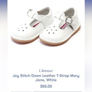 L’amour Joy Stitch Leather T Strap Mary Jane Shoes Toddler Baby Size 6